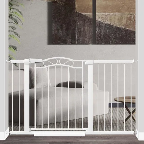 Miniatura 22 de Fairy Baby Puerta de bebé extra ancha de 29.5 a 40.5 pulgadas, puerta de seguridad infantil de metal para niños o mascotas, puertas largas