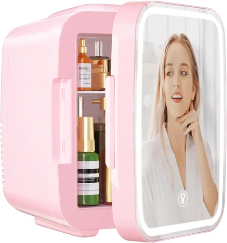 Miniatura 10 de YASHE Mini nevera, refrigerador pequeño de 4 litros/6 latas para el cuidado de la piel, 110 V CA/12 V CC, enfriador termoeléctrico y calentador