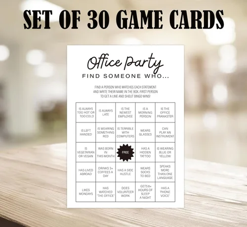 Miniatura 2 de Juego de fiesta de oficina - Juego de oficina para encontrar a alguien que (30 cartas), juegos para romper el hielo en equipo, actividades de fiesta