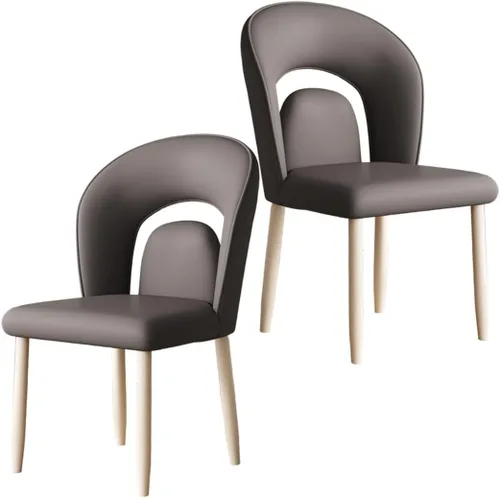 Miniatura 36 de YVYKFZD Leather Dining Chairs, Kitchen Chairs Set with Curved Back, Upholstered Dining Room Chair, Armless Comfy Side Chair, for Living Room