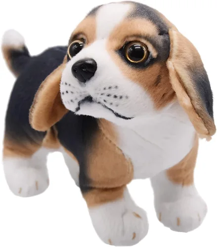 Lifelike Beagle Animal de Peluche Realista Juguete de Cachorro de Peluche Animado Muñeco Perros Súper Realistas Actúan Como Reales Excelentes