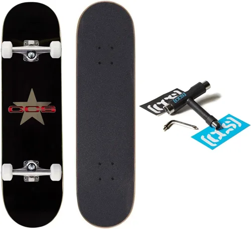 Miniatura 17 de [CCS] Patineta completa Madera de arce Grado profesional Totalmente montado con herramienta de patinaje y calcomanías Adultos, niños