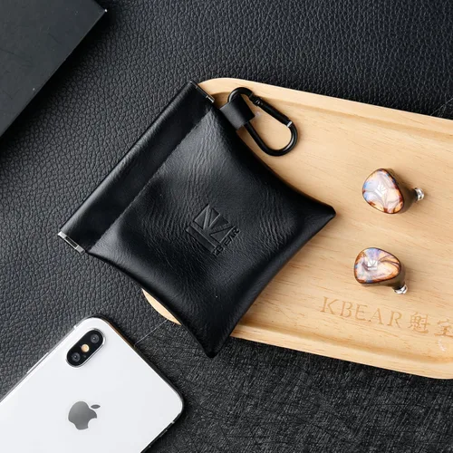 Miniatura 7 de Kbear BP01 Plus - Paquete de 2 fundas de almacenamiento portátiles para IEM, en oídos, auriculares, bolsa de viaje de cuero para joyas, adecuada