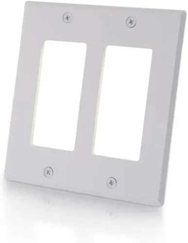 Miniatura 18 de C2G 03721 Placa de pared Keystone de dos puertos, color blanco