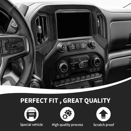 Miniatura 4 de RAZPOY Cubierta para panel de navegación Silverado, consola central, panel de navegación GPS, compatible con Chevy Silverado 2019-2021 y GMC-Sierra