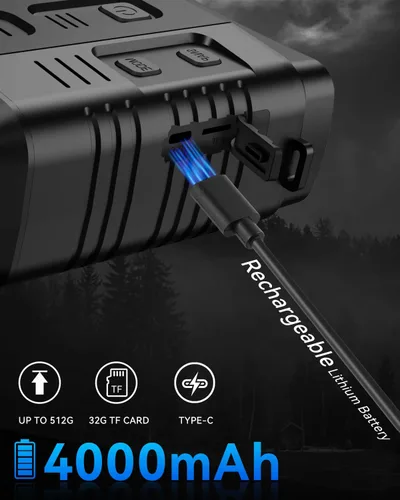 Miniatura 8 de Gafas de visión diurna/nocturna 4K Binoculares de visión nocturna con aplicación inteligente – Rango de visión de hasta 2642 pies, pantalla LCD HD