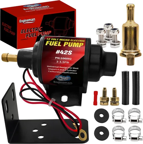 Bomba de combustible eléctrica de gasolina universal 5/16 pulgadas entrada y salida en línea 12V 1-2A 28GPH 2-3.5 PSI Presión de combustible de