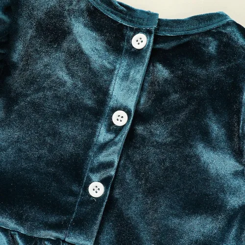 Miniatura 46 de GRNSHTS Ropa de primer cumpleaños para niña de terciopelo de un año de edad, mameluco de manga larga + diadema, 2 piezas de trajes de pastel