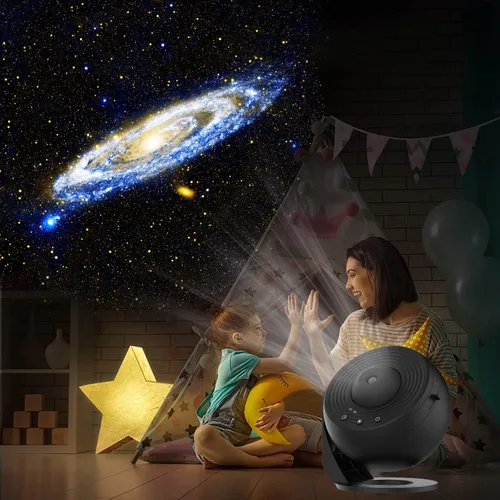 Miniatura 5 de Proyector de galaxia para dormitorio, proyector de estrellas FLEVO Planetario, discos de película HD 13 reemplazables 4K, para dormitorio de niños
