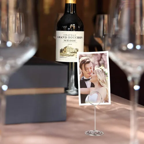 Miniatura 4 de Paquete de 20 soportes para números de mesa, tarjetero para fotos, para bodas, fiestas de cumpleaños Plata