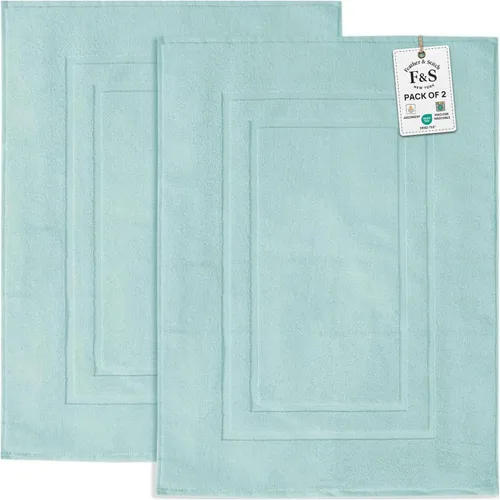 Miniatura 16 de Feather & Stitch - 2 tapetes de baño tipo toalla (30 x 21 pulgadas), tapetes de baño de rizo 100% algodón, tapetes para el suelo de la ducha