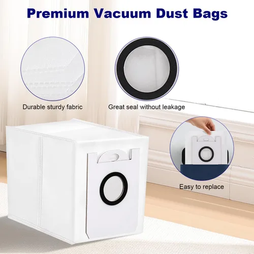 Miniatura 4 de Bolsas de polvo para bObsweep Dustin & Orb-i - Aspiradora robot de auto-vaciado – 3.5L Bolsa de vacío de filtración avanzada – Paquete de 4