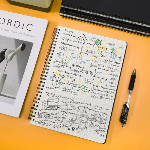 Miniatura 4 de EUSOAR Cuaderno de espiral de papel cuadriculado, B5, paquete de 3 unidades de 7.3 x 10.2 pulgadas, 120 páginas, cuaderno de papel de tapa dura