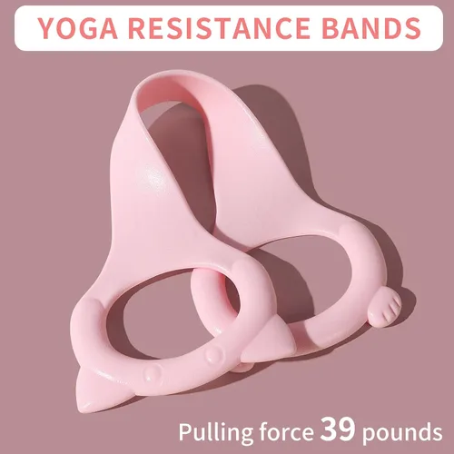 Miniatura 3 de Figura 8 Banda de resistencia de fitness con asas, cuerda elástica de entrenamiento de brazo y espalda para entrenamiento de barra pura, pecho, Rosa