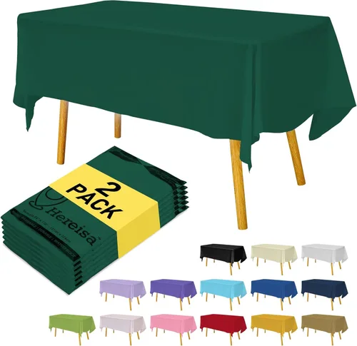 Miniatura 32 de Paquete de 3 manteles de plástico desechables de 54 x 108 pulgadas, manteles de color blanco hueso, manteles de fiesta nupcial para fiestas