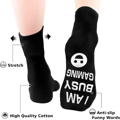 Miniatura 92 de AGRIMONY Calcetines divertidos con texto en inglés «Do Not Disturb Gaming» para hombres, mujeres, adolescentes, niños, Pascua, padres, cumpleaños