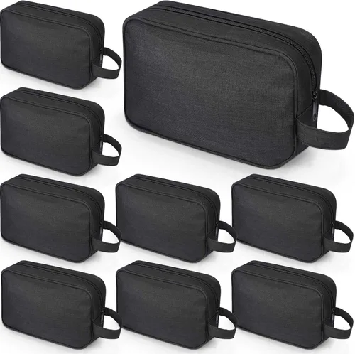 Sweetude Neceser de 9 piezas para hombres y mujeres, resistente al agua, bolsa de afeitado plegable, bolsa de viaje para cosméticos, organizador de