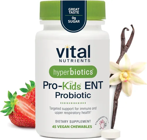 PRO-Kids ENT: probióticos orales para niños (masticables y sin azúcar) - formulados de forma única para la salud de la nariz, la garganta y oído de