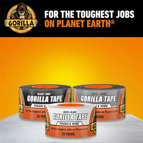 Miniatura 2 de GORILLA Tape Tough & Wide, Cinta adhesiva blanca, 7.32 cm x 22.86 m (paquete de 1) - Resistente para uso pesado y resistente a la intemperie