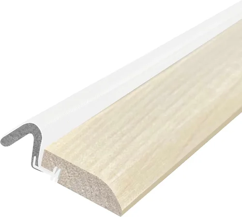 Juego de tope de puerta de madera con burlete blanco (juego de 3 piezas)