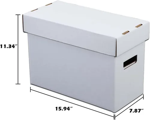 Miniatura 3 de G-PLUS Caja de almacenamiento para cómics de cómics con capacidad para 150-175 cómics, plegable y apilable, caja corta a prueba de humedad, cartón
