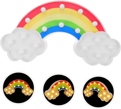 Miniatura 8 de Uonlytech Lámpara de modelado de arco iris, decoración de zorro, lámpara de escritorio decorativa, luz de neón arco iris, luz LED de escritorio