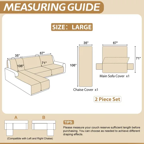 Miniatura 3 de ALIECOM Fundas para sofá modular, 100% impermeables, en forma de L, lavables, 2 piezas, fundas seccionales impresas con diván, protector de muebles