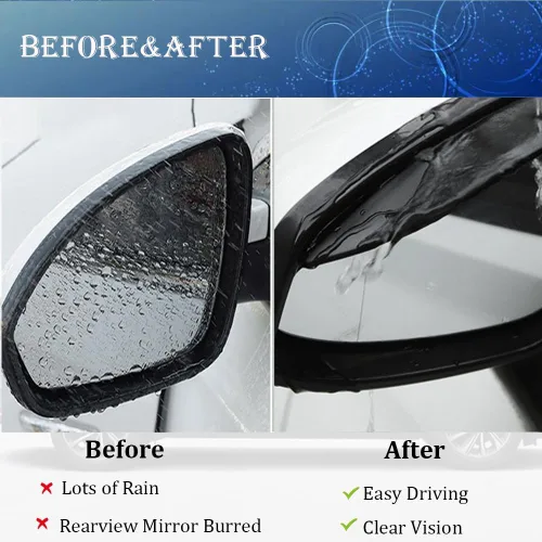 Miniatura 3 de Protector de cejas de lluvia para retrovisor de automóvil, película protectora de lluvia para espejo de automóvil, protector de visera para la Negro