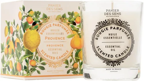 Panier des Sens Vela cítrica vertida a mano en Provenza, Francia, velas perfumadas de larga duración, hasta 55 horas de tiempo de combustión, vela