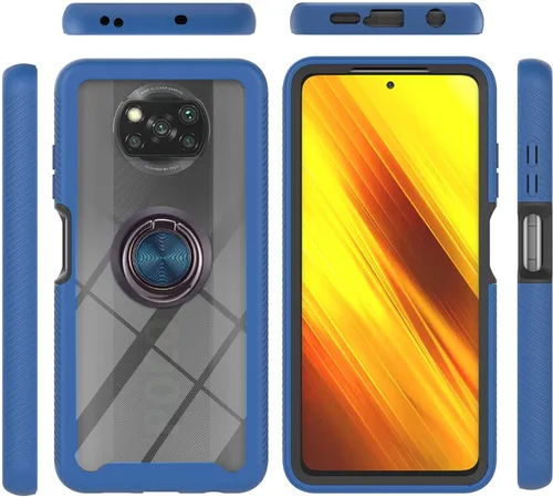 Miniatura 108 de Funda compatible con Xiaomi Poco M5s 4G, compatible con Redmi Note 10 4G / Note 10S 4G / Note 11 SE (India), funda para teléfono 3 en 1, color azul