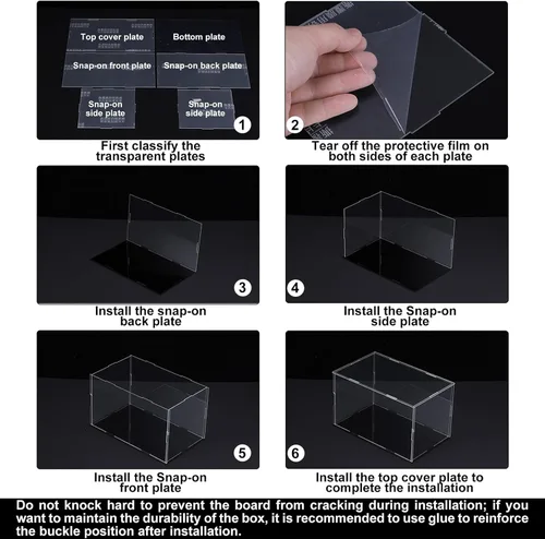 Miniatura 7 de MECCANIXITY Caja plástica de acrílico de la vitrina clara monta el escaparate a prueba de polvo 6.3x4.3x6.1 pulgadas para artículos coleccionables