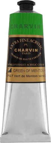Miniatura 60 de Charvin Pintura acrílica profesional extrafina – verde absenta, tubo de 2.1 fl oz, pigmentos de triple fresado, resistente a la luz, pinturas