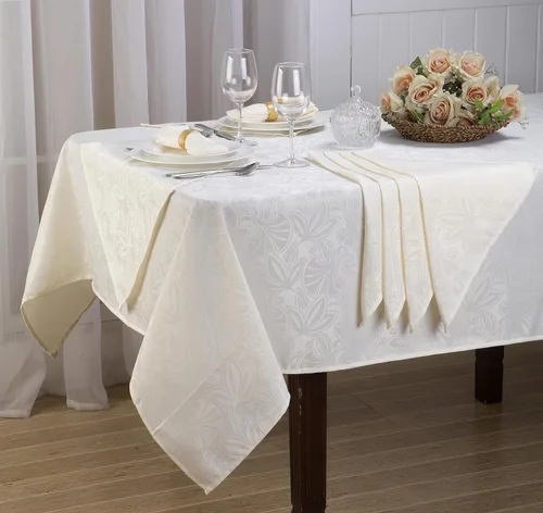 Miniatura 5 de Royal Bedding Elaine - Juego de manteles de lujo y elegante con servilletas, mantel de cocina superior, 70 pulgadas, redondo, dorado