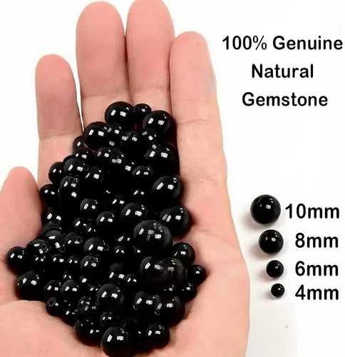 Miniatura 3 de Basigeese Cuentas de piedras preciosas naturales para la fabricación de joyas, cuentas de piedra lisa redonda pulida, cuentas de piedra auténtica