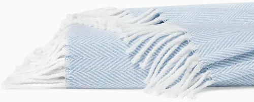 Miniatura 21 de Sferra Celine Herringbone, manta 100% algodón, color aguamarina