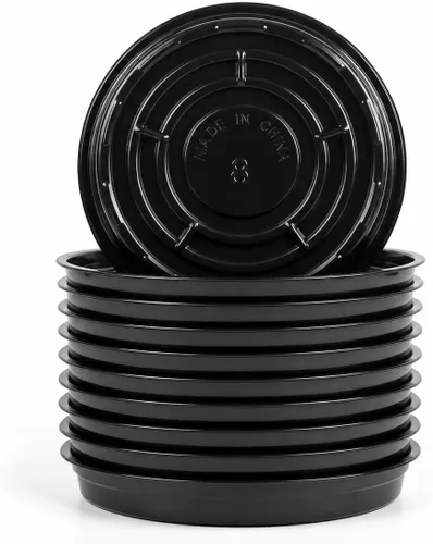 Miniatura 11 de TRUEDAYS 10 Inch 5 Pack Black Plant Saucers Flower Pot Tray Excellent for Indoor & Outdoor Plants