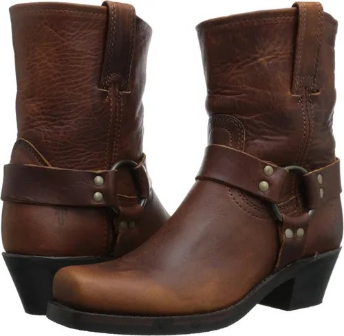 Miniatura 7 de Frye Arnés 8R Botas para mujer hechas de cuero italiano lavado y engrasado con construcción Goodyear Welt, suela de goma y tacón de cuero apilado