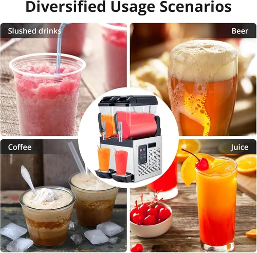 Miniatura 7 de Acekool Máquina comercial de margarita, batido de margarita congelada de 24L/6.4 galones, autolimpiante, máquina de granizado de acero inoxidable