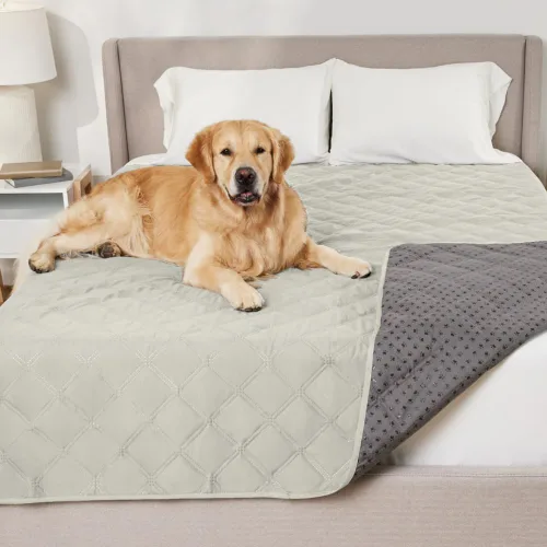 Miniatura 21 de GORILLA GRIP Funda de cama impermeable para perros, 82 x 68 pulgadas, parte trasera antideslizante con agarre, a prueba de fugas, lavable, funda