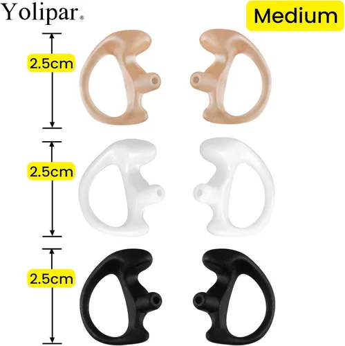 Miniatura 2 de Eardud Earmold de silicona suave de repuesto para Walkie Talkie Kit de audio de tubo acústico de aire (tres colores, mediano (3 pares))