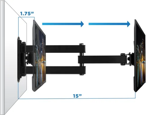 Miniatura 3 de Mount-It! Soporte de pared para TV pequeño, inclinación giratoria de movimiento completo, se adapta a televisores de 19 a 30 pulgadas de hasta 33