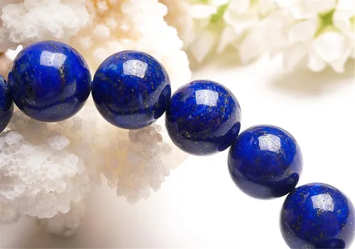 Miniatura 3 de Piedra-Beads Pulsera de cuentas redondas de 0.472 in con lapislázuli, color azul natural