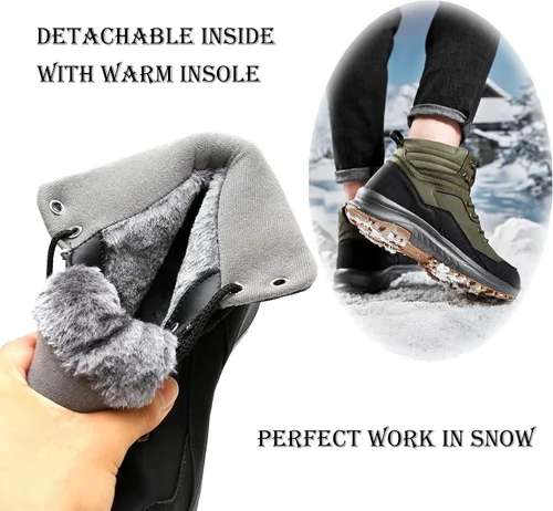 Miniatura 3 de UPSOLO Mens Waterproof Winter Boots