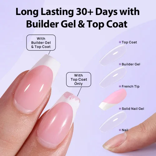 Miniatura 5 de BTArtboxnails XCOATTIPS - Gel protector constructor para uñas, sin astillado para efecto de peluquería, más de 30 días, larga duración, 0.5 onzas