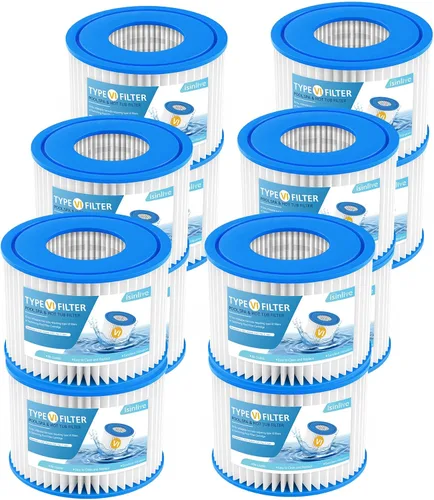Miniatura 8 de isinlive Paquete de 12 filtros tipo VI para bañera de hidromasaje y filtro de spa de reemplazo para filtro Lay-Z Spa, Intex, filtro de bañera