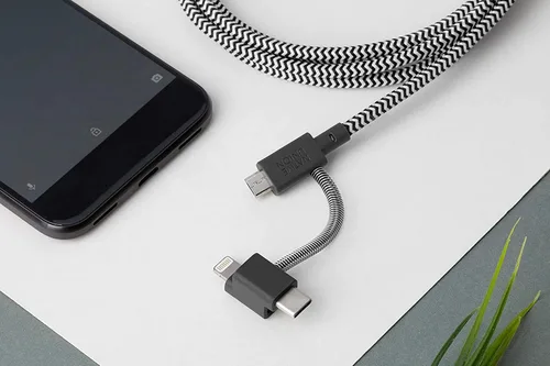 Miniatura 8 de Native Union Cable universal de correa – Cable de carga duradero reforzado ultra fuerte de 6.5 pies [certificado MFi] con adaptador 3 en 1 para Cebra