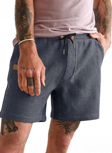 Miniatura 27 de JMIERR pantalones cortos casuales de 5"/ 7" para hombre, con cintura elástica de estilo gofrado, cordón de ajuste, pantalones cortos