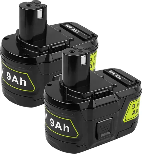 9.0Ah 18V P109 P108 P102 Reemplazo para batería Ryobi 18V P103 P104 P105 P107 P106 18Volt ONE+ batería de iones de litio inalámbrica, paquete de 2
