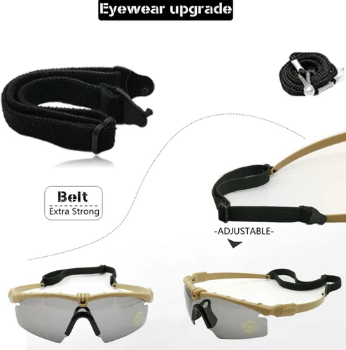 Miniatura 7 de Gafas tácticas profesionales protectoras militares polarizadas gafas de disparo Deportes Senderismo Ciclismo Paintball Gafas de seguridad Verde