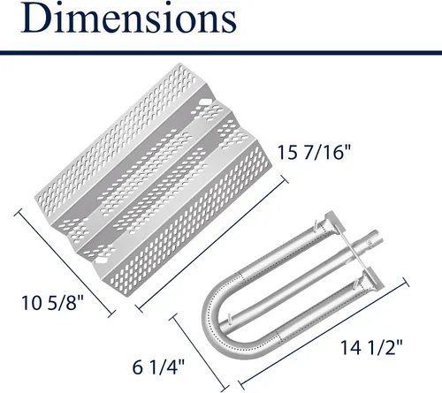 Miniatura 2 de 92461 - Kit de reparación de placa de calor y quemador de parrilla de acero inoxidable, piezas de repuesto para parrillas de gas americanas